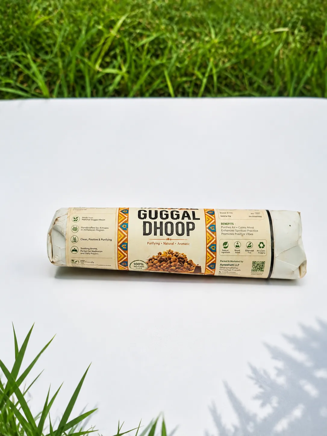 Apneehatti Himalayan Guggal Dhoop handcrafted natural guggal resin incense roll for meditation, pooja, yoga, and home purification.