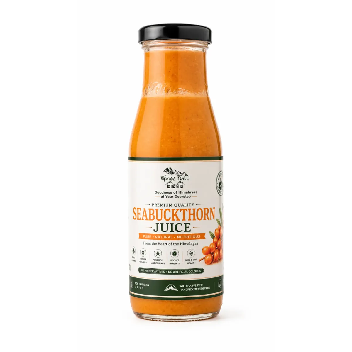 Apneehatti Seabuckthorn Juice 200ml Himalayan Omega 7 Rich Natural Juice India