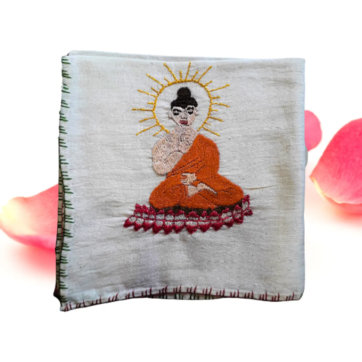 Chamba Rumal handmade embroidery Buddha design Himachal handicraft