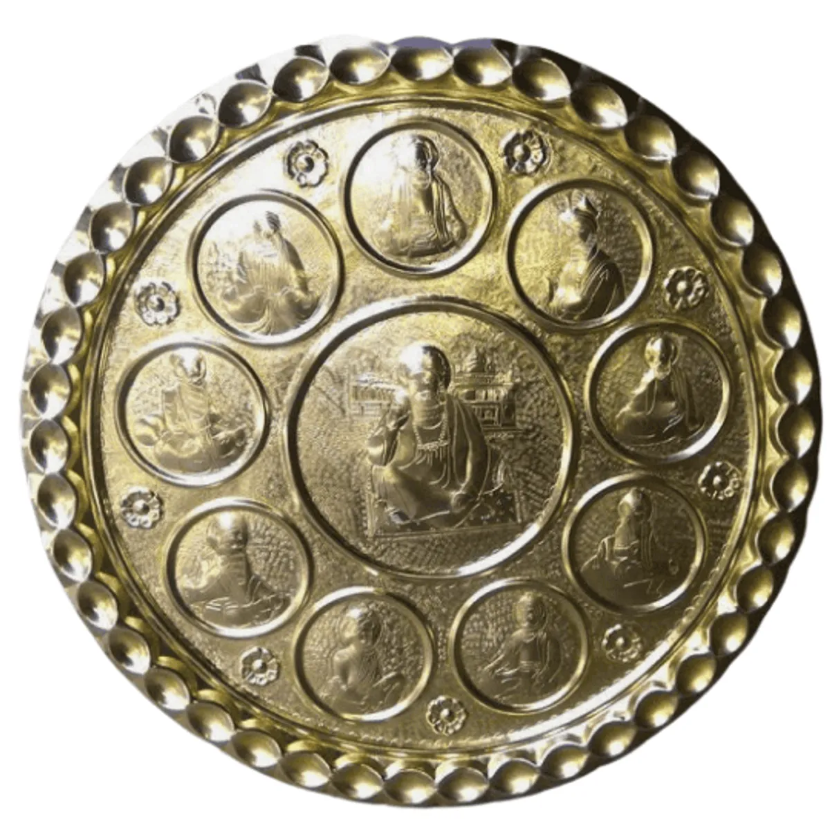  Chamba Thaal with Guru Nanak Dev Ji Nine Avatars 