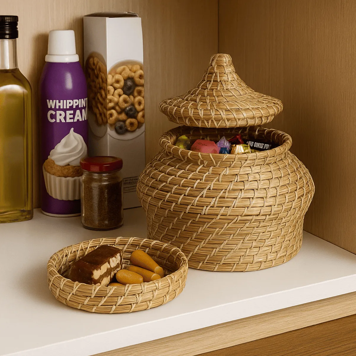  handcrafted pine needle matki storage jar 