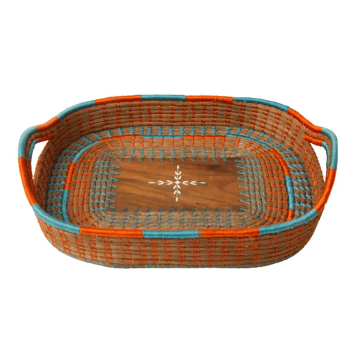  handmade pine needle tray with handle 