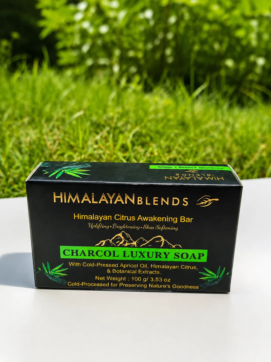 Himalayan Blends Honey Luxury Soap 100g with cold-pressed apricot oil and refreshing Himalayan citrus, artisan-crafted cold-process soap for gentle cleansing and nourished skin.