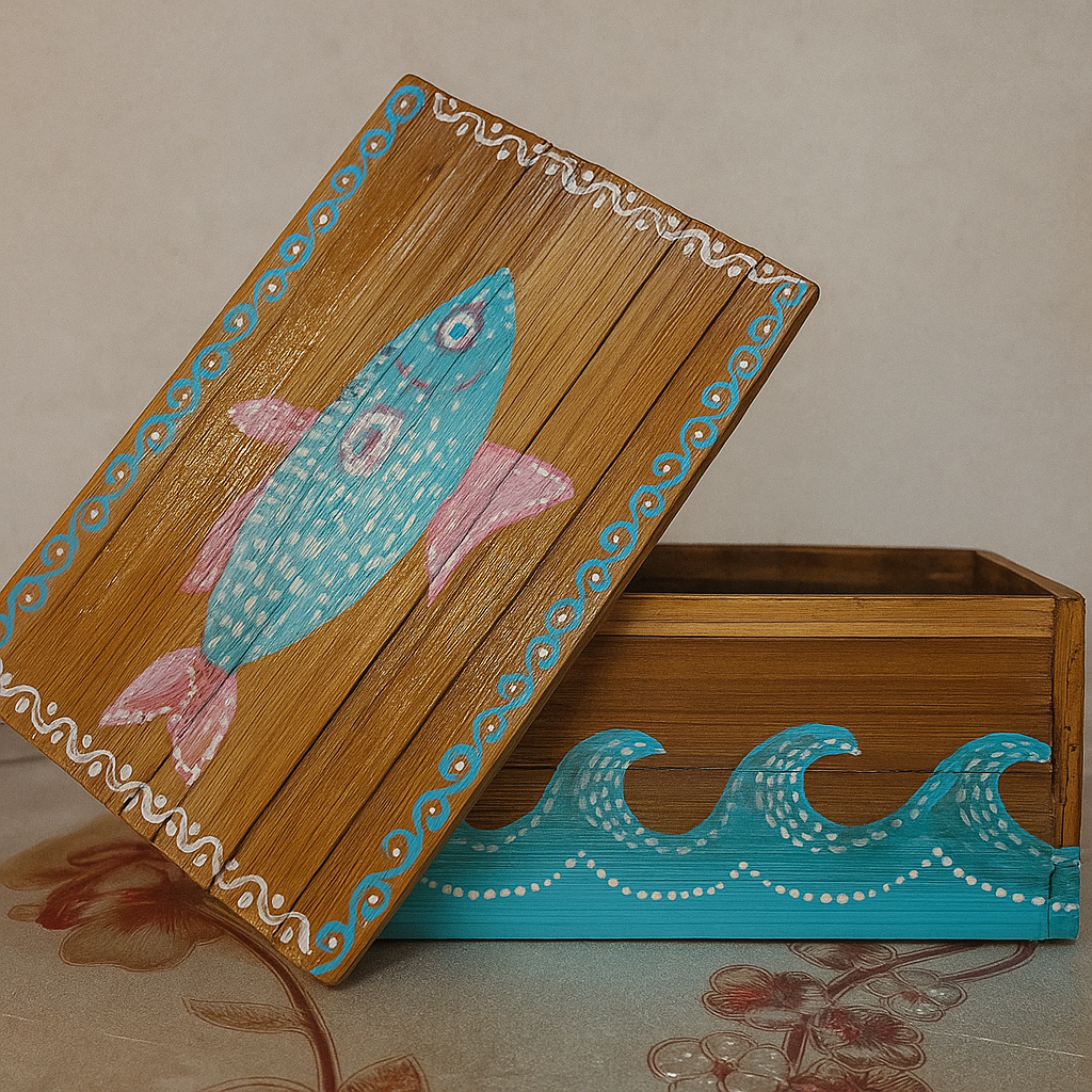 Apneehatti Handcrafted Himalayan Bamboo Box –Fish Design