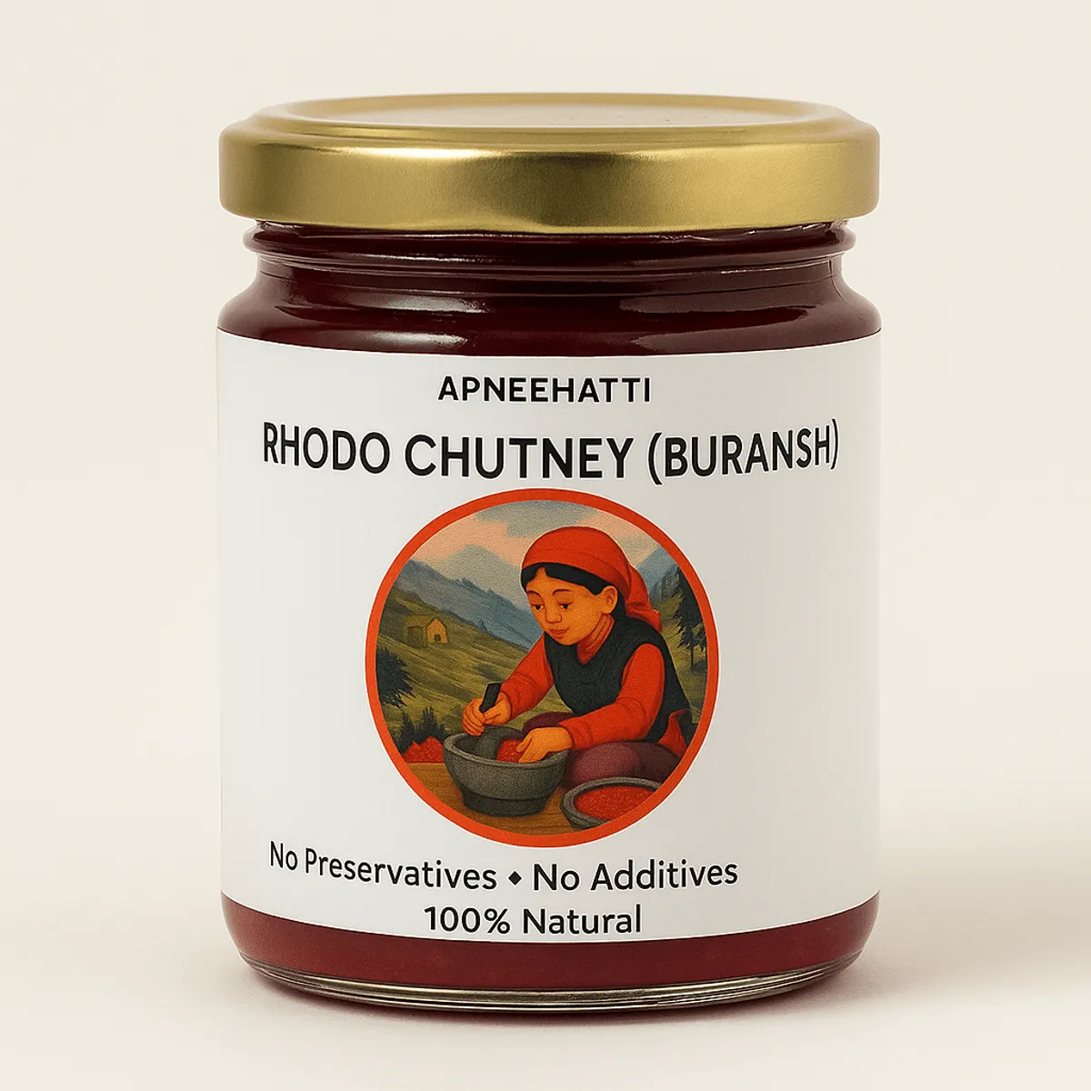 Organic handmade Buransh rhododendron chutney