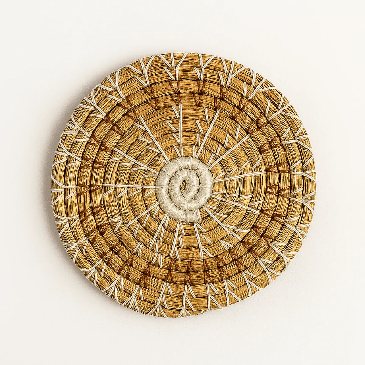 Apneehatti Handmade Pine Needle Coaster Set with Holder – Eco-Friendly Himalayan Table Décor