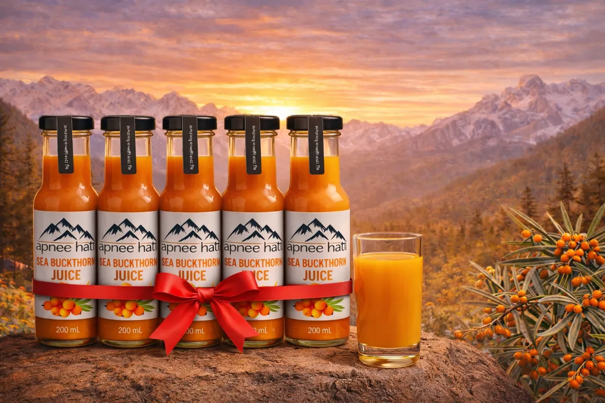 Apneehatti Himalayan Seabuckthorn Juice combo pack of 5 bottles 200ml each