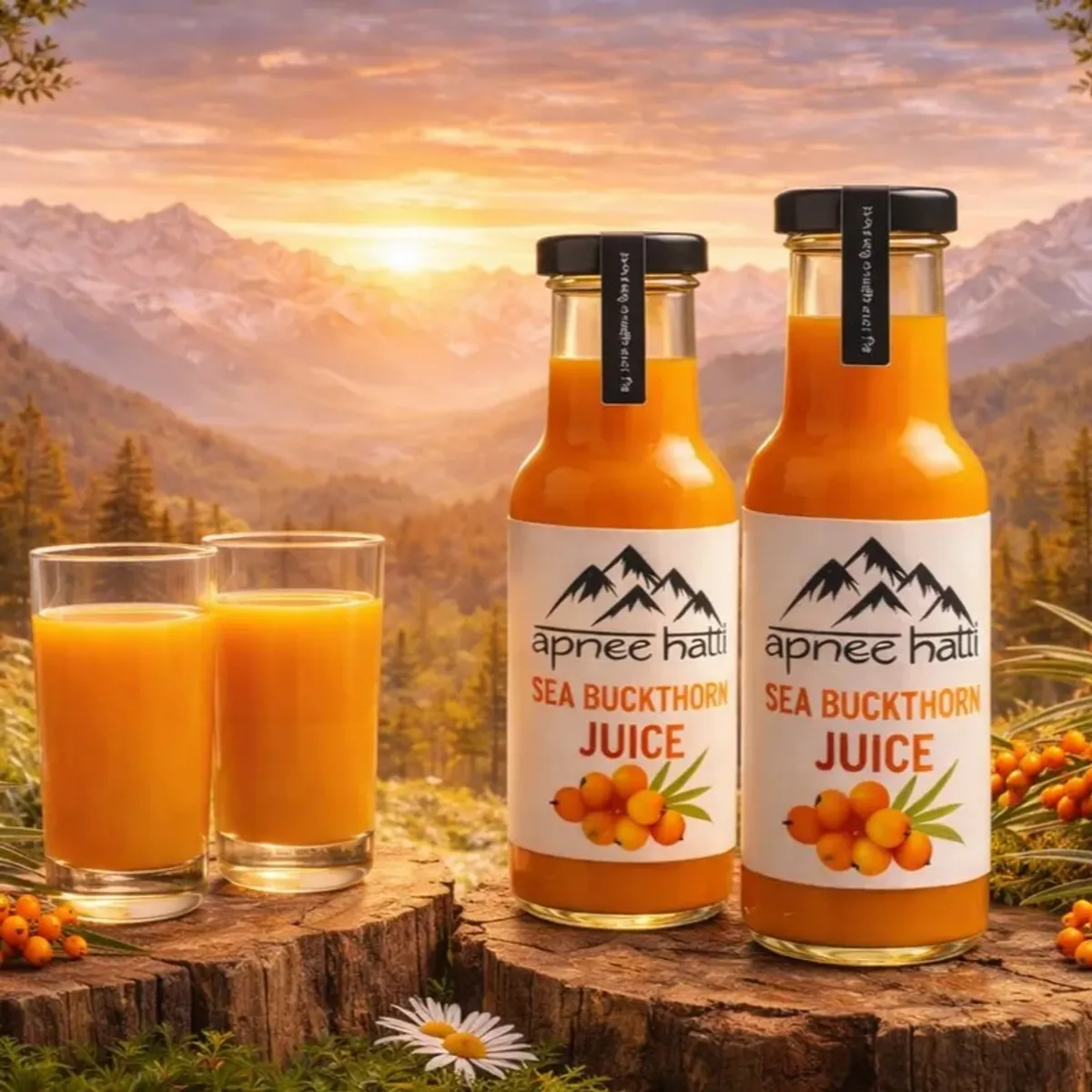 Apneehatti Seabuckthorn Juice Combo Pack with two 200ml bottles