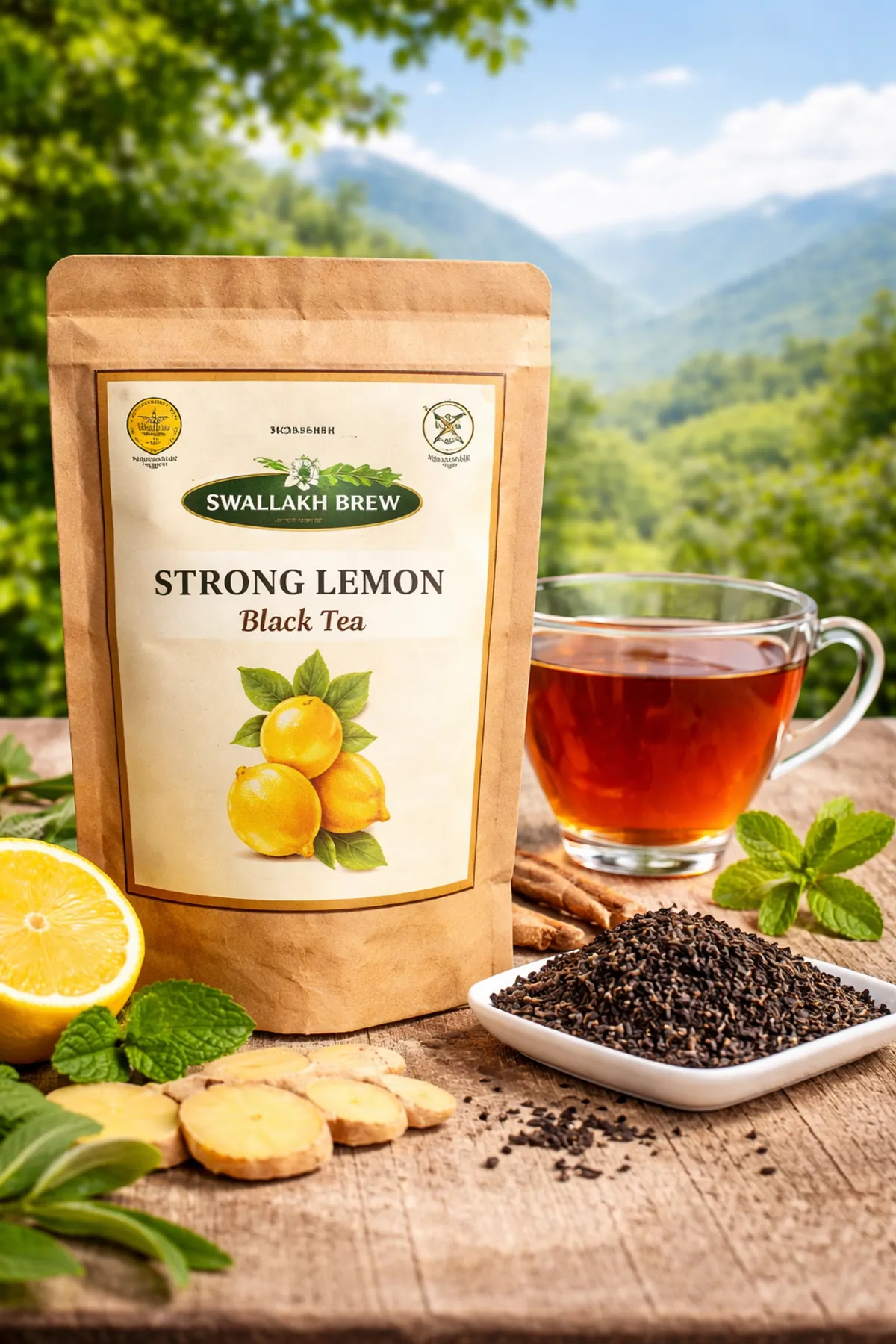 Apneehatti strong lemon black tea loose leaf citrus blend 100g