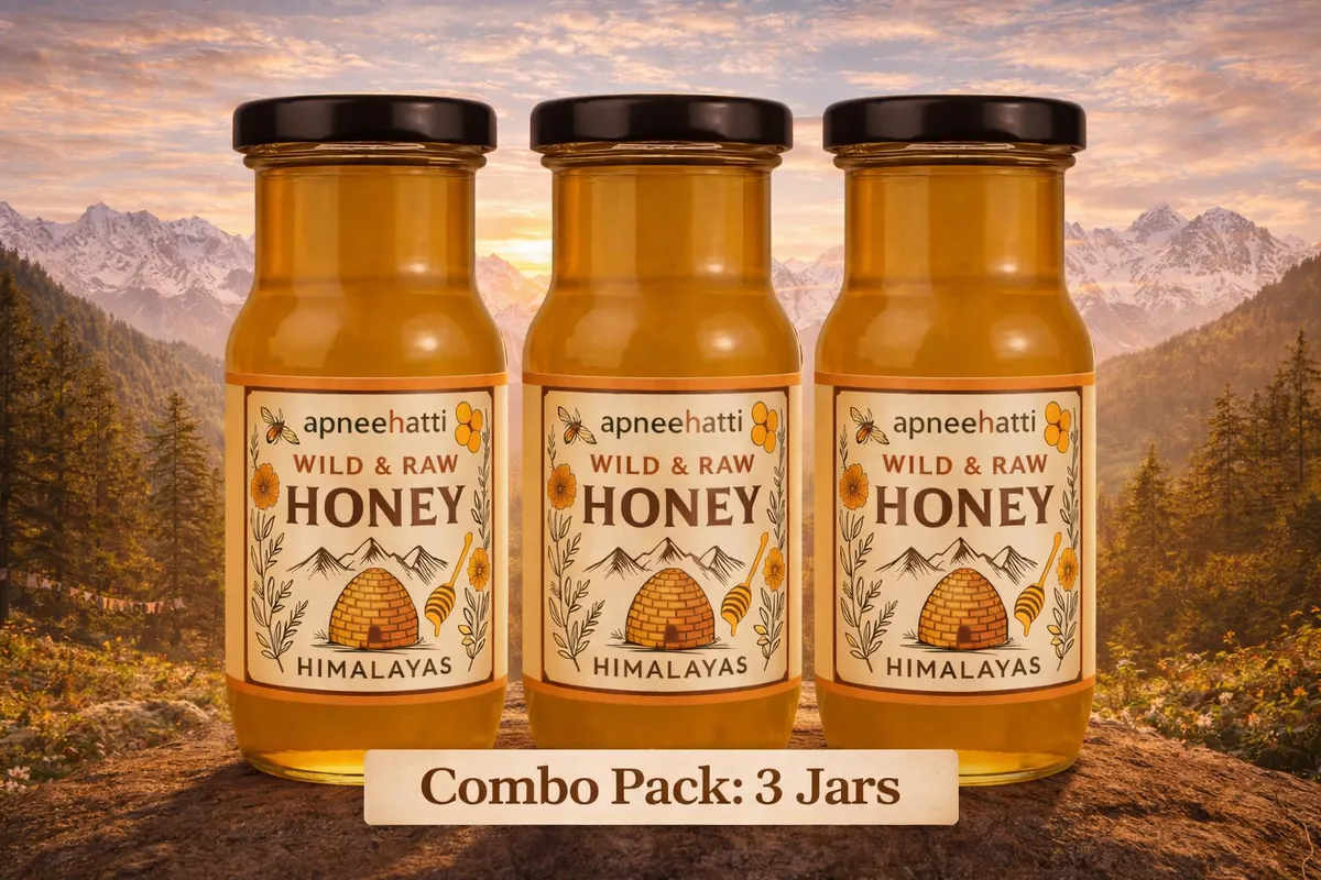 Apneehatti Wild Raw Honey pack of 3 jars made from forest-sourced natural honey