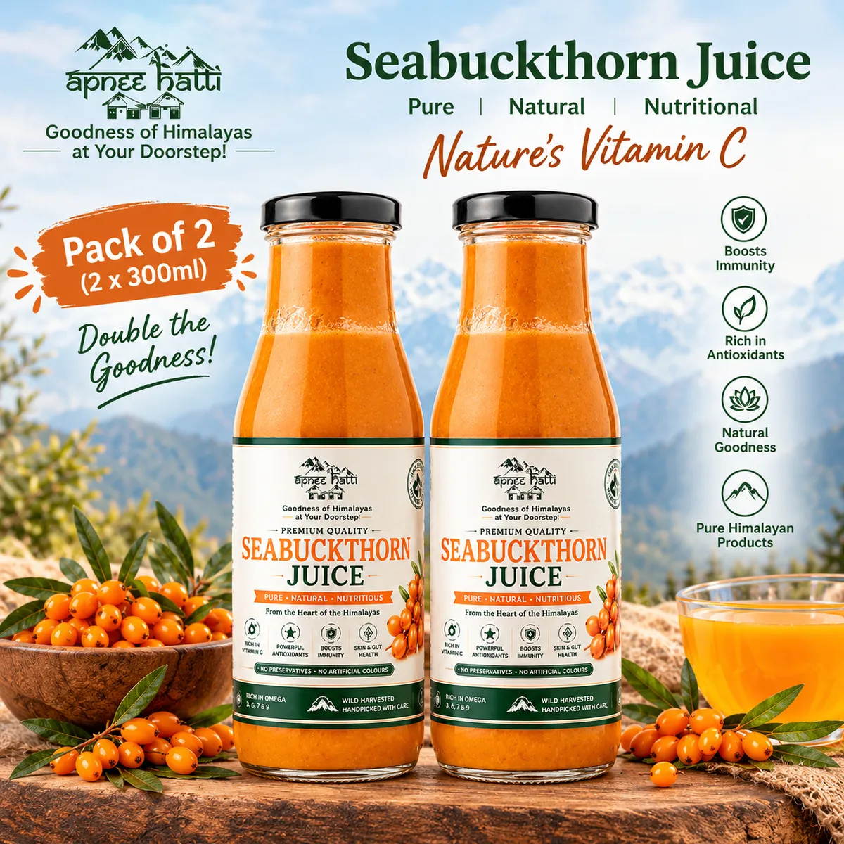 Seabuckthorn Juice Combo Pack of 2