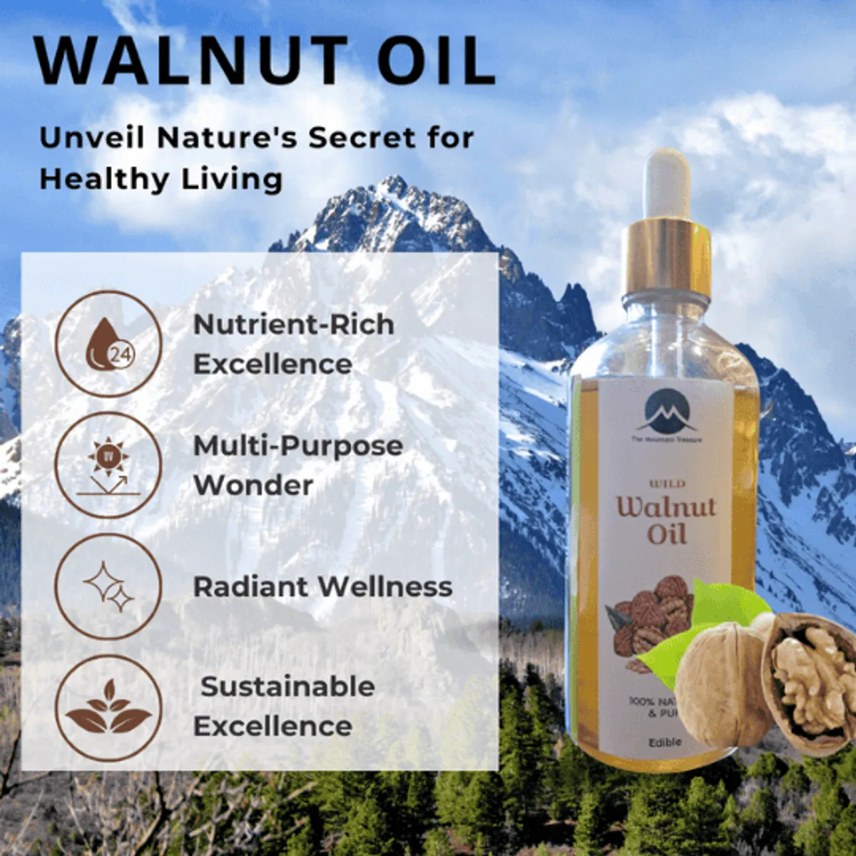 Walnut Oil 100 ml Bottle